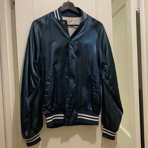 USA MADE || 1980s Satin Bomber/Varsity Jacket